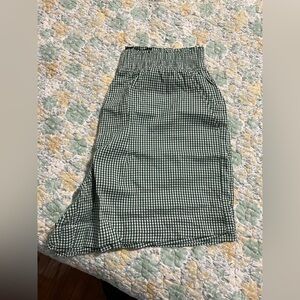 Aerie Gingham Shorts in Green